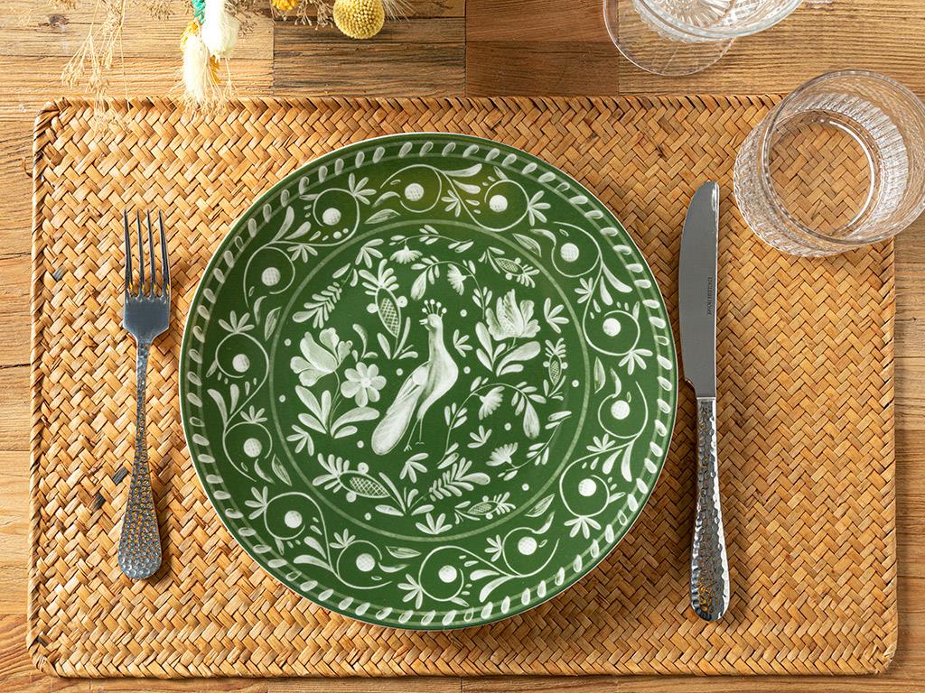Hermosa Porcelain Service Plate 25 cm Green
