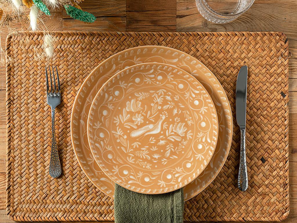 Hermosa Porcelain Cake Plate 20 cm Mustard