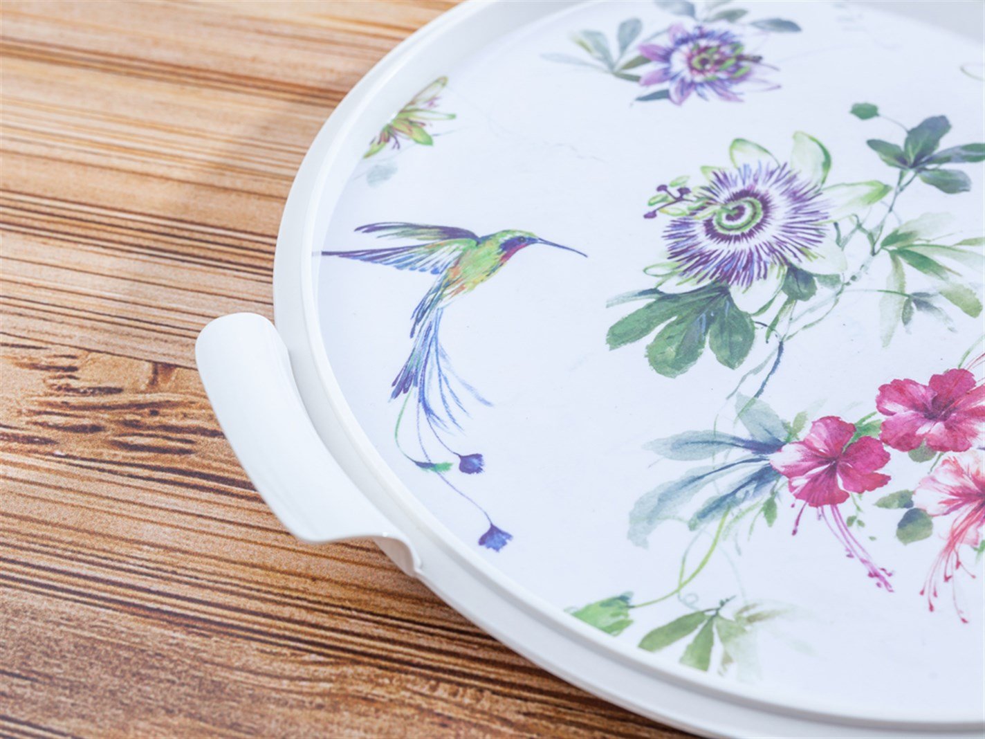 Humming păsări Tipărit Capat 38 cm Mint-lilac-roz