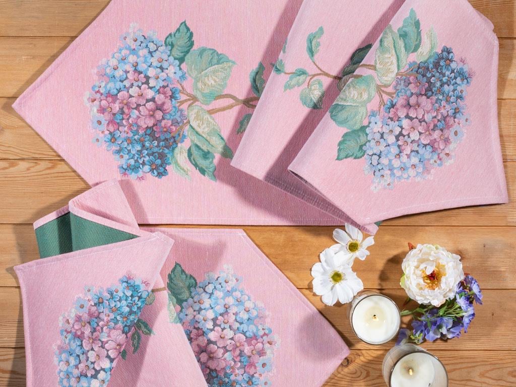 Hydrangea Gobelin Runner Light Pink,