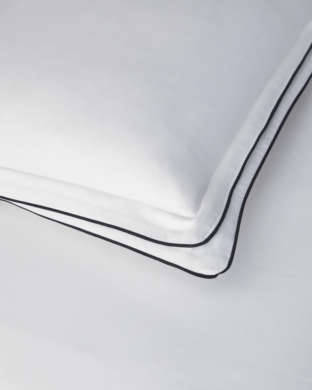 I Gleam Bandă din bumbac satinat Double Set Lenjerie De Pat 200x220 cm Alb - Bleumarin