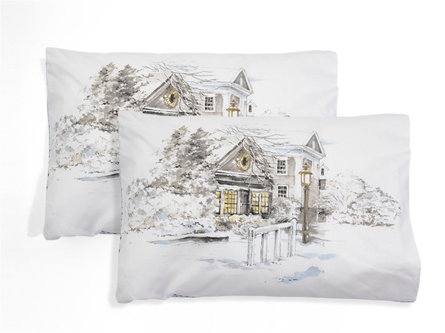 iarnă  2 set 50x70 cm Alb