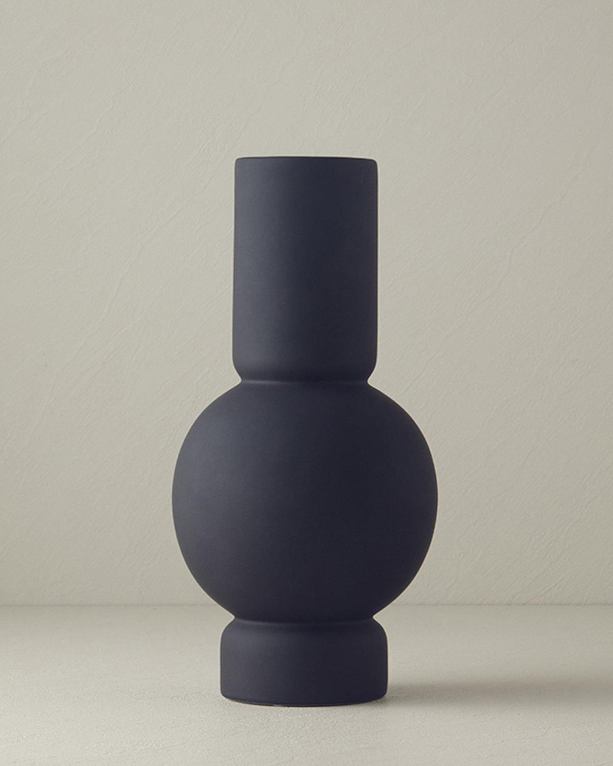 jad Ceramică Soft Touch Vază 17.5x17.5x35.5 cm. Negru