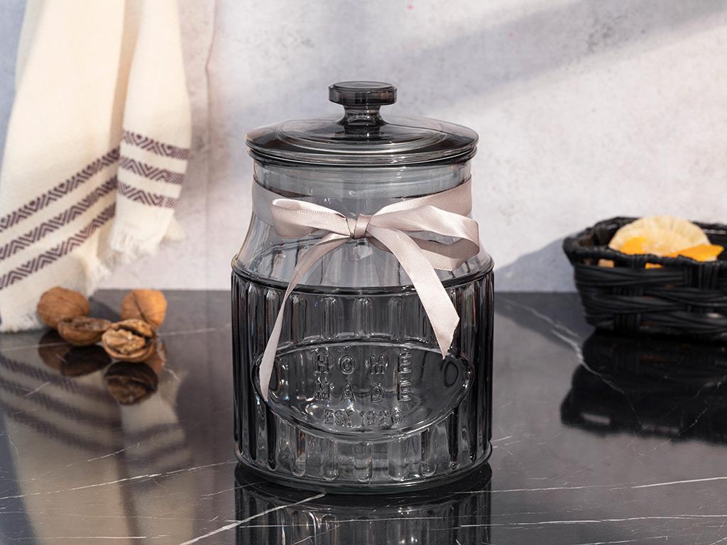 Jade Glass Storage Jar 2.2 L Gray