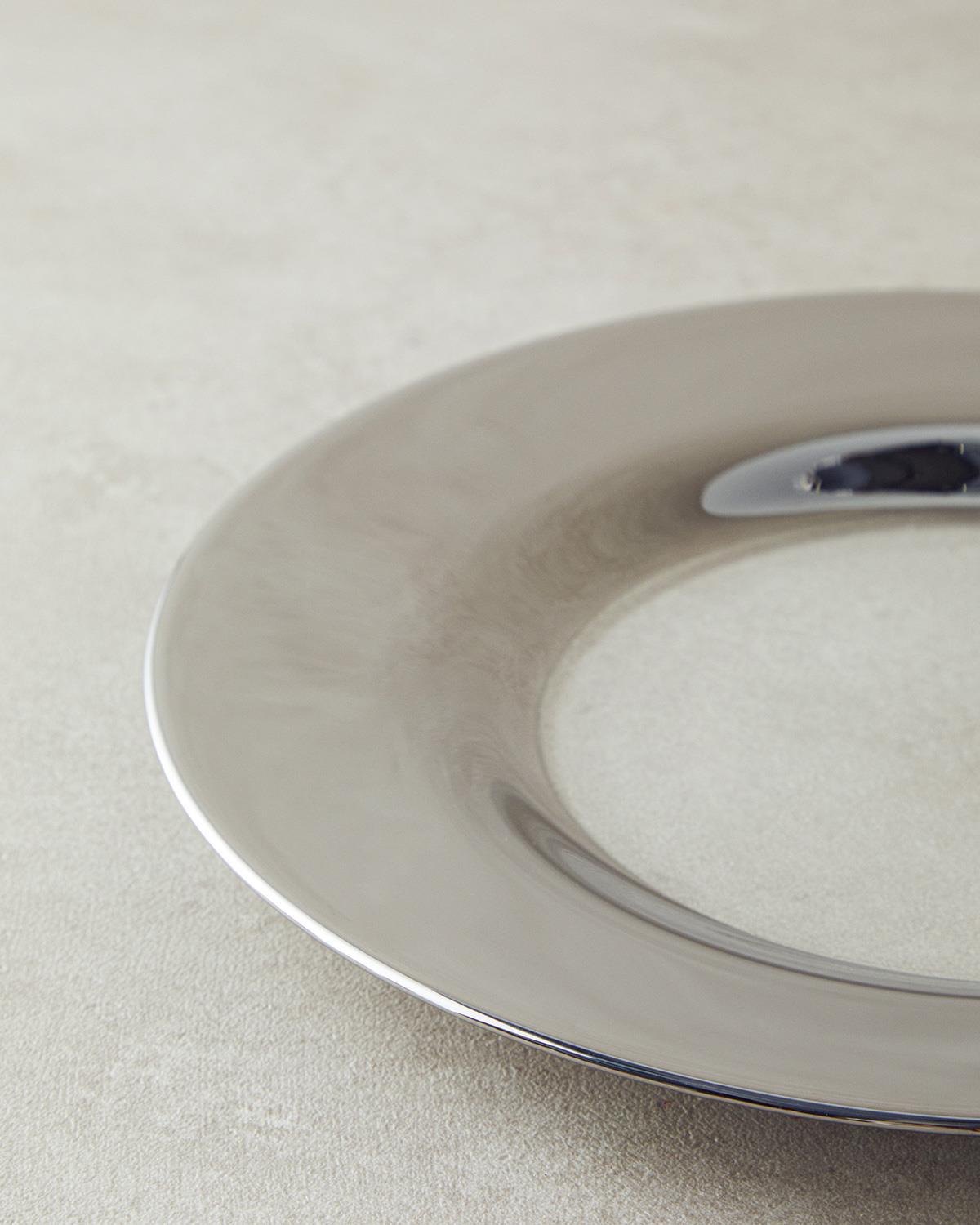 jad Sticlă Platou Servire 26 cm Silver
