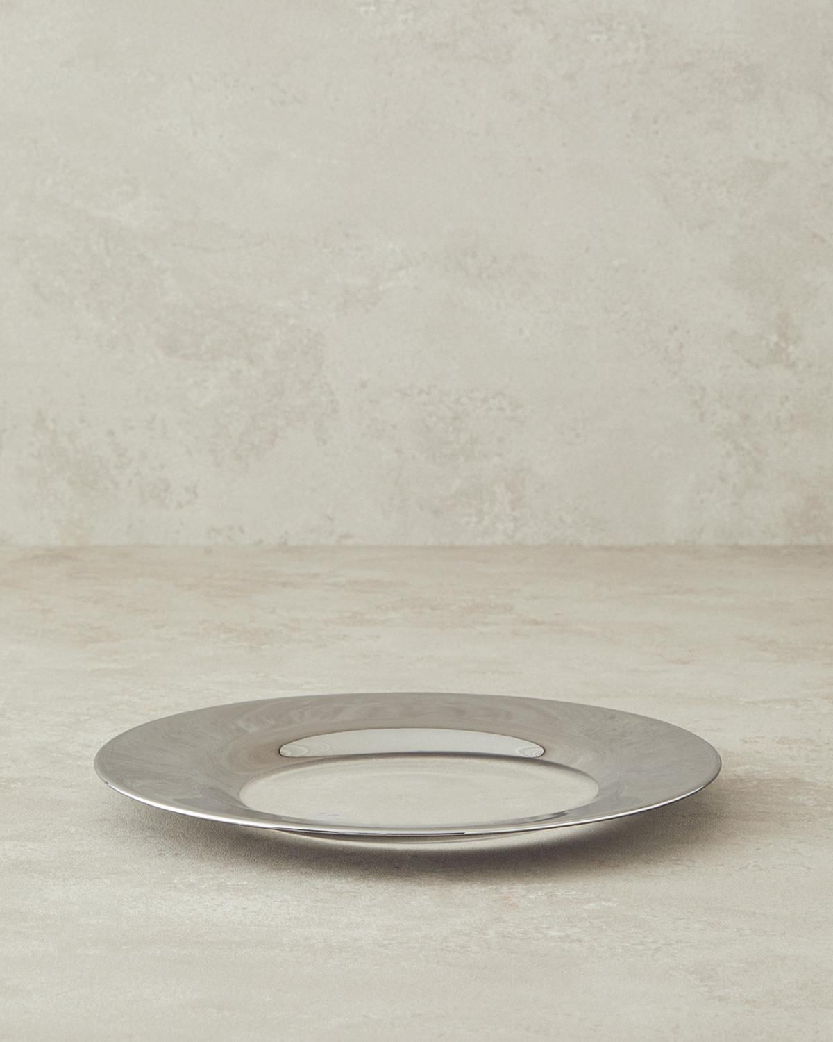 jad Sticlă Platou Servire 26 cm Silver