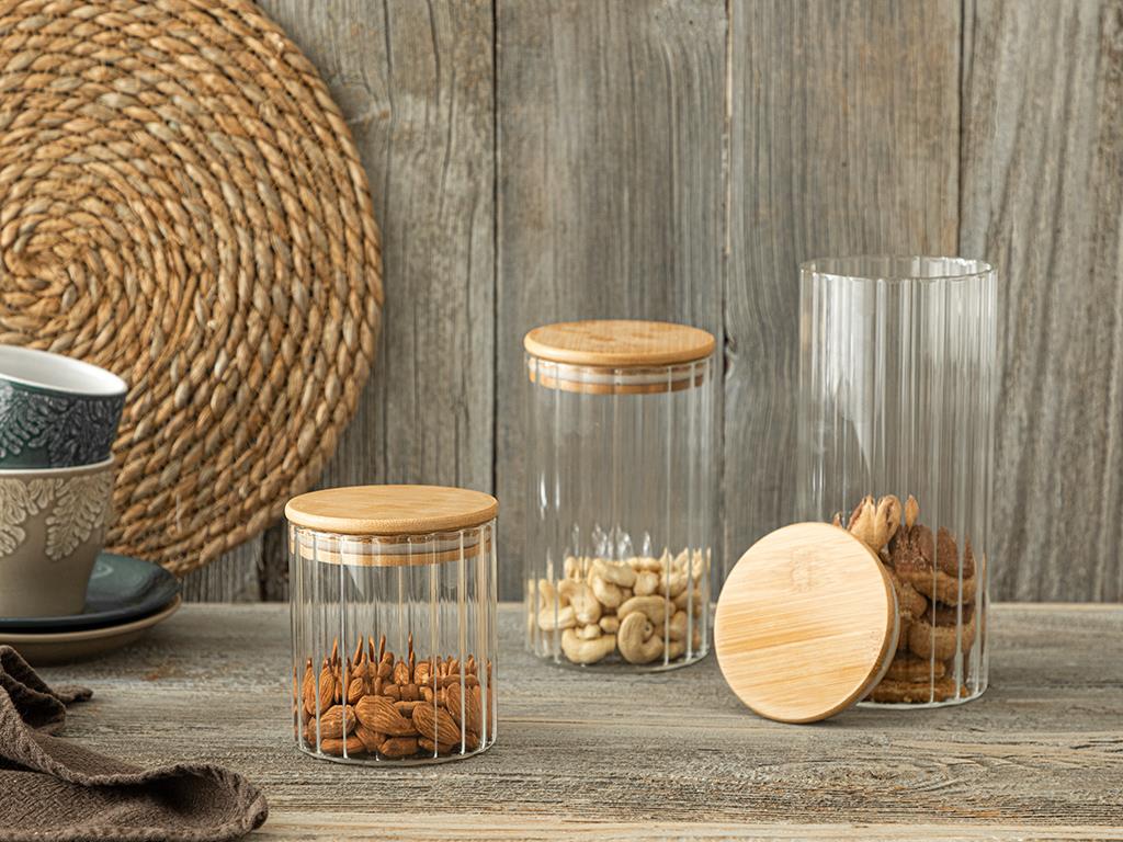 Knit Borosilicate Glass Jar 500 ml Transparent