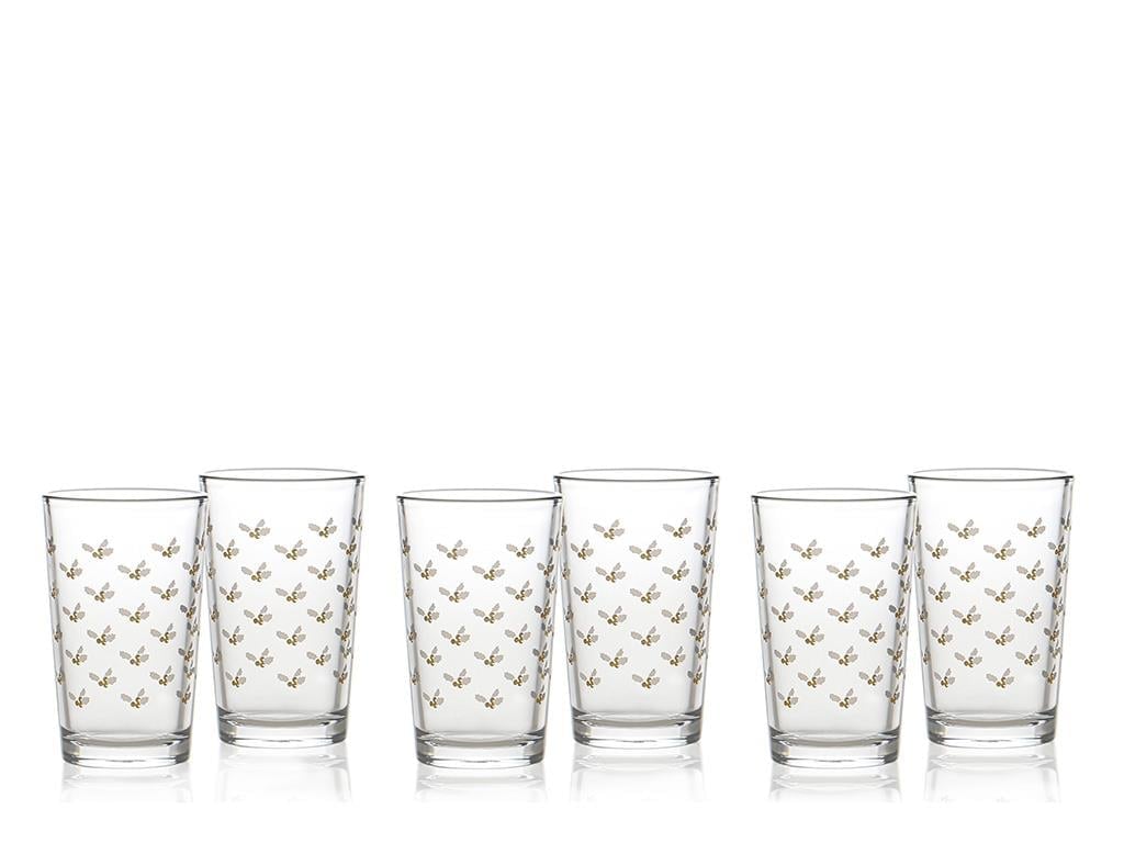Kokina Glass 6 Set Served with Coffee Water Glass 100 ml Gold