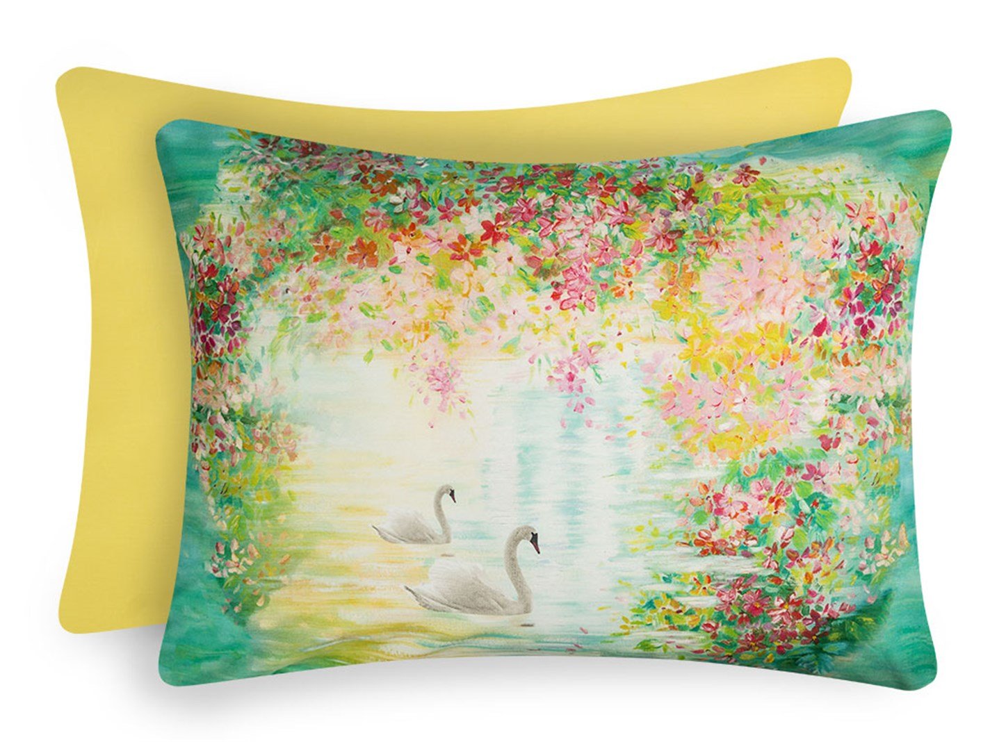 Lacul Swan 57 Tel / 144 Numărul de fir 2 set 50x70 cm Seledon,