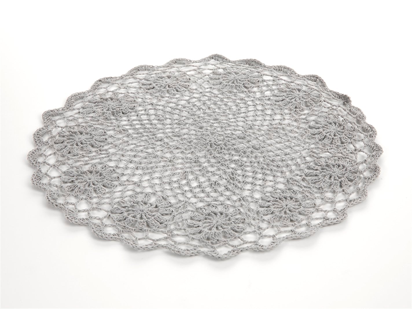 Lady De dantelă Rundă 35 cm Сиво
