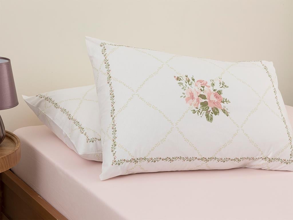 Rose Chain Cotton 2 pcs Pillowcase 50x70 cm Light Pink,