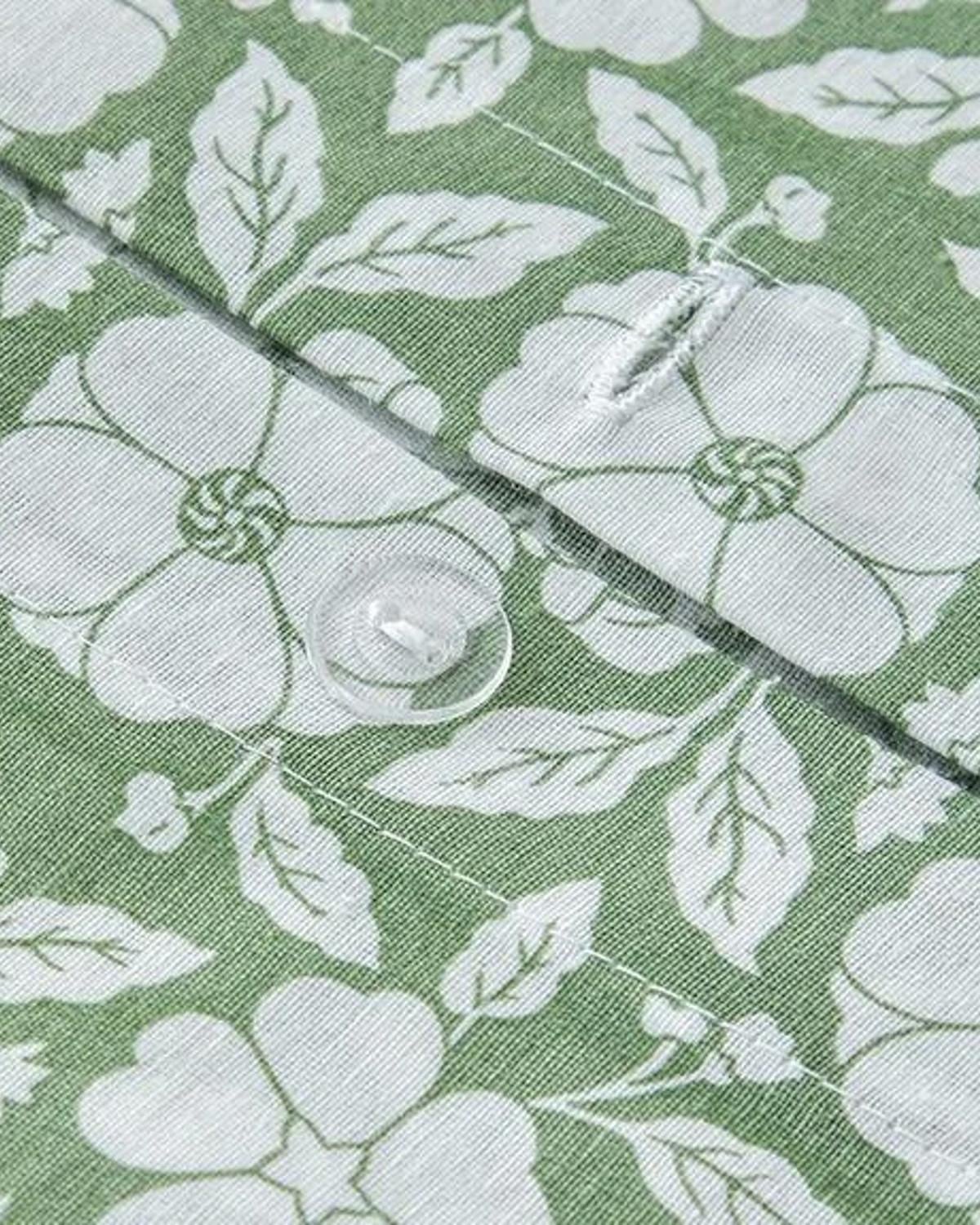 Lenjerie de pat completă, pentru o persoană, Parterre, bumbac-poliester, 160x220 cm/100x200 cm/50x70 cm, verde