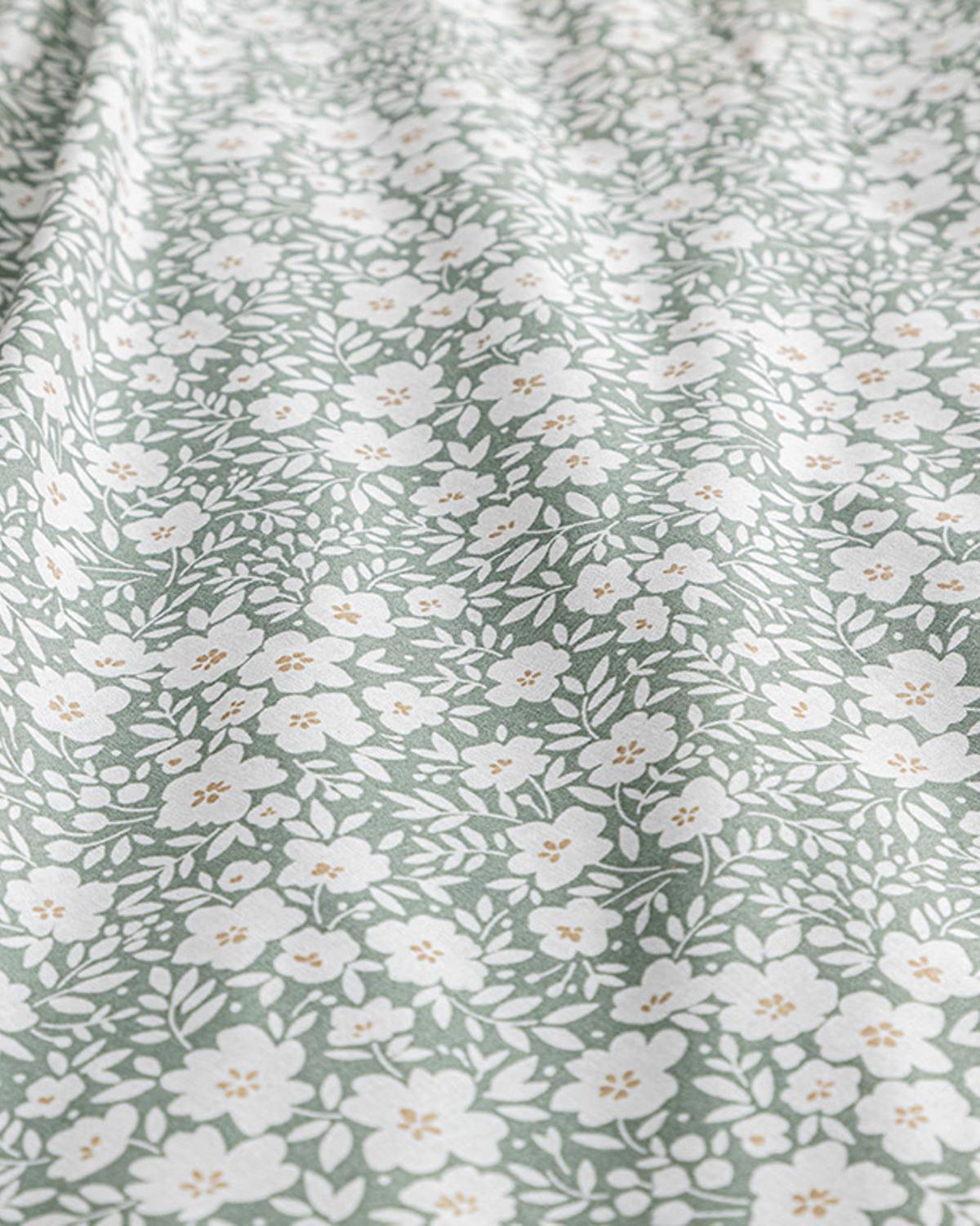 Liberty Bloom Cu Bumbac Single Set Lenjerie De Pat 160x220 cm Seledon Închis