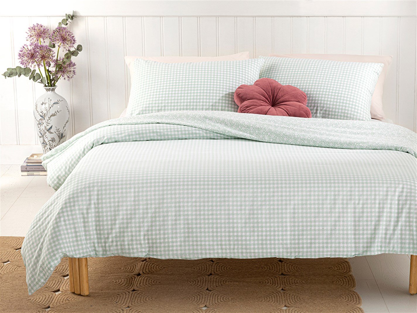 Liberty Blossom 57 Tel / 144 Numărul de fir Super rege 260x220 cm Seledon,