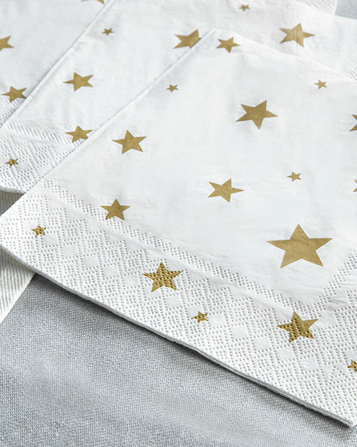 Little Gold Stars Paper 20 Set Tissue Napkin 33x33 cm Gold