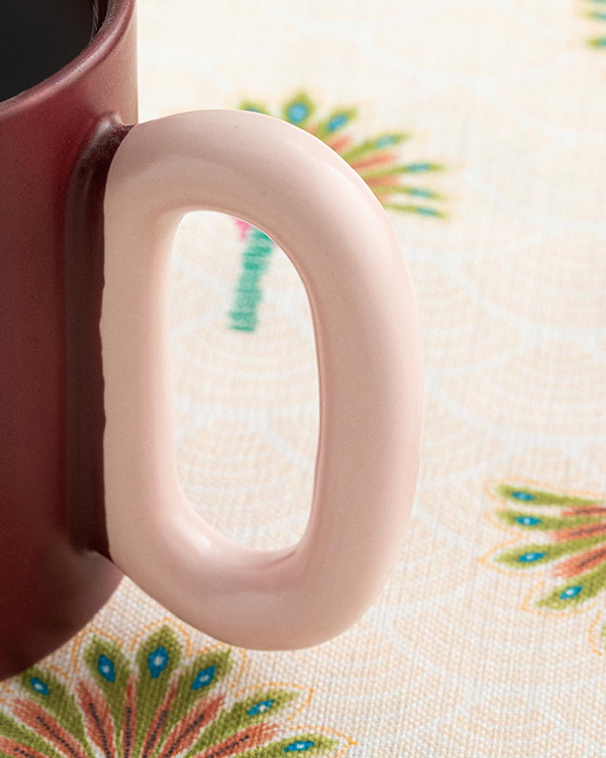 Lively New Bone China Cup 350 ml Claret Red