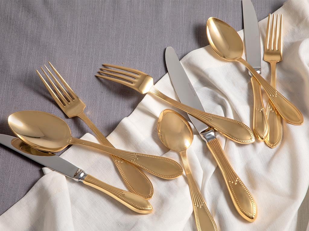 Lora Stainless Steel 18 pcs dessert Cutlery Set Gold