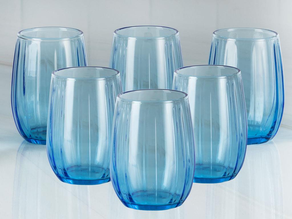 Lucia Glass 6 Pcs for Coffee Side Water Glass 115 ml Blue