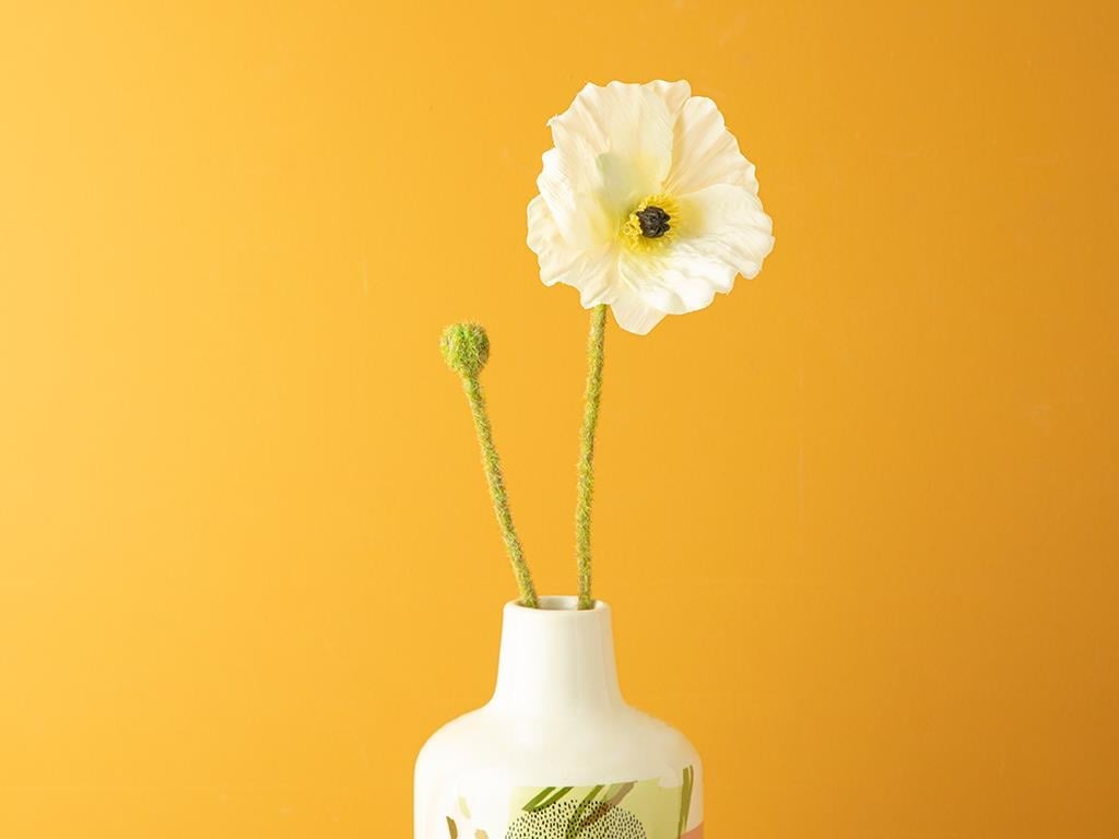 Poppy Artificial Flower - One Pc 60 cm White