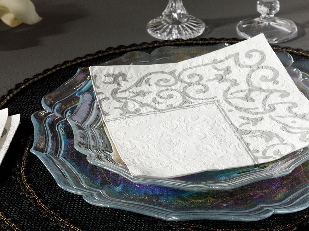 Madeline Paper 20 Pcs Tissue Napkin 33x33 cm Silver.