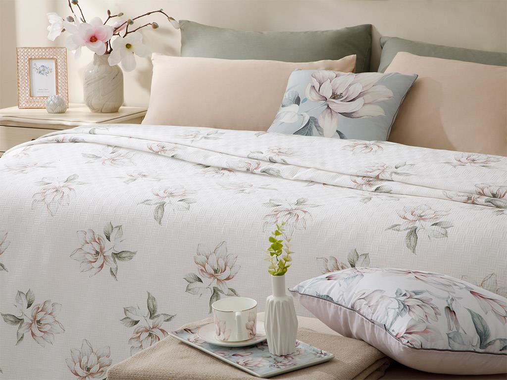 magnolie  Cu imprimeu Persoană dublă  CUVERTURĂ 200x220 cm Roz
