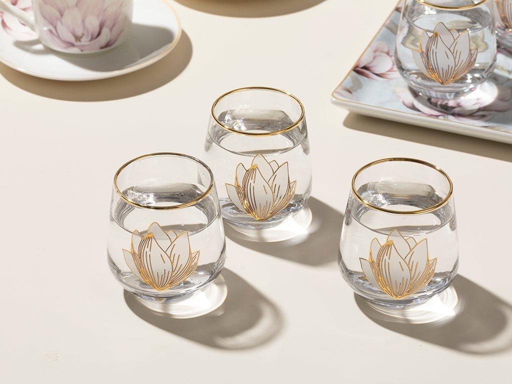 Magnolia Glass 6 Set Served with Coffee Water Glass 115 ml Transparent
