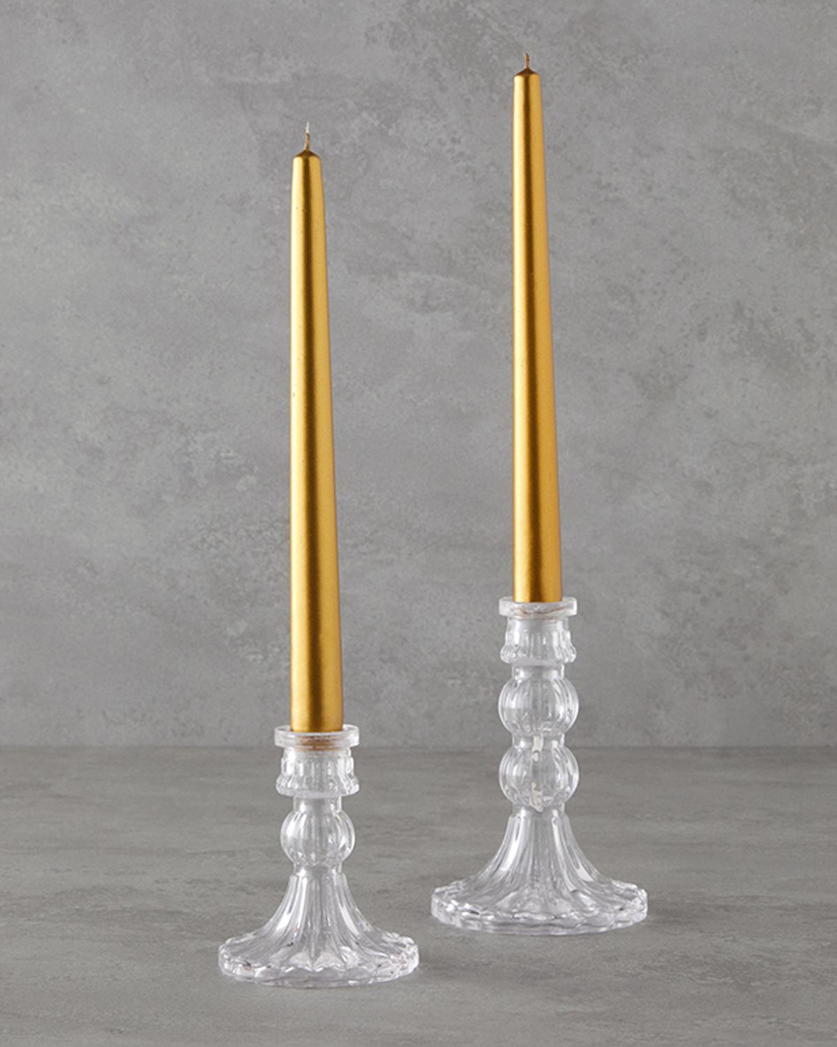 Majestic 2 Set Candle 25 cm Gold