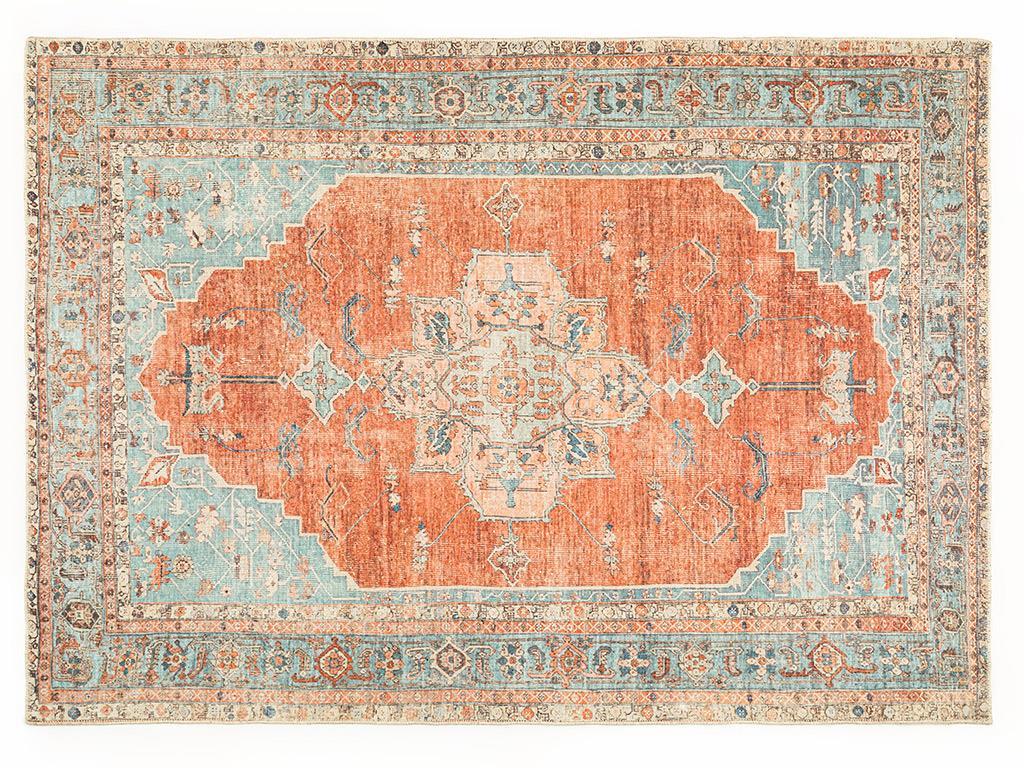 Marie Jacquard Covor Decorativ 120x180 cm Turcoaz - Cărămiziu
