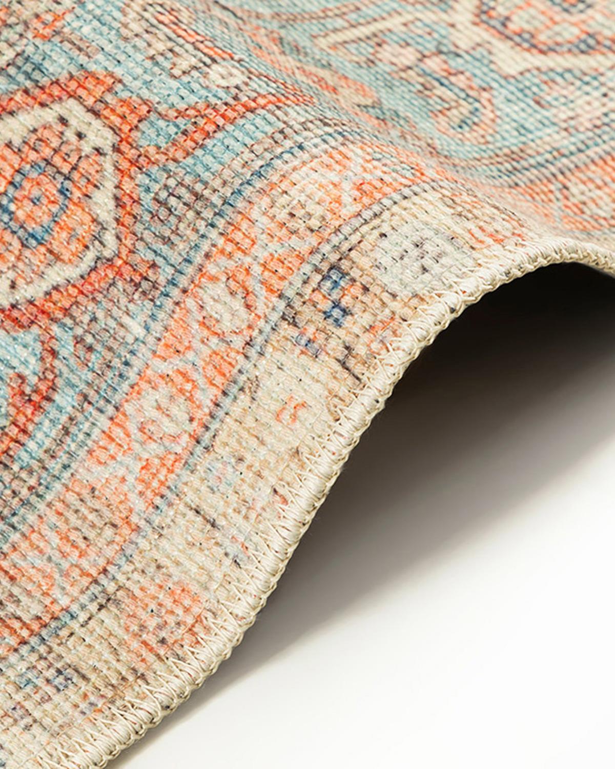 Marie Jacquard Covor Decorativ 120x180 cm Turcoaz - Cărămiziu