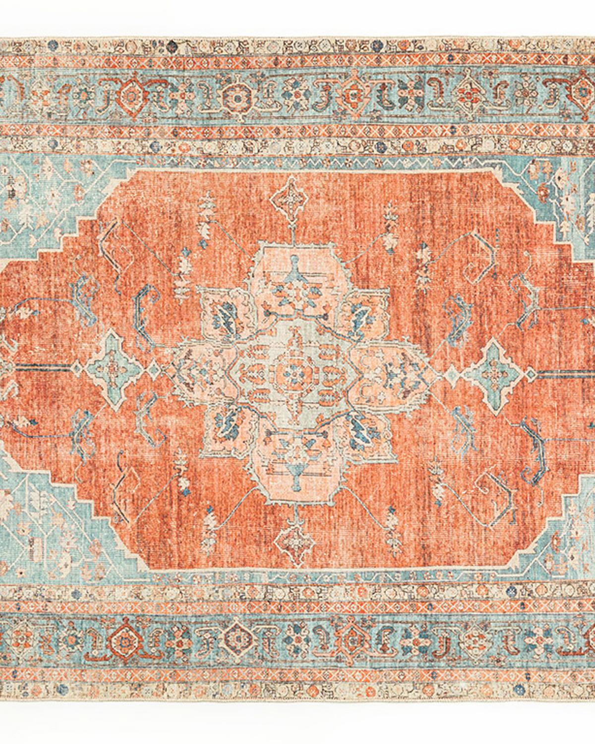 Marie Jacquard Covor Decorativ 120x180 cm Turcoaz - Cărămiziu