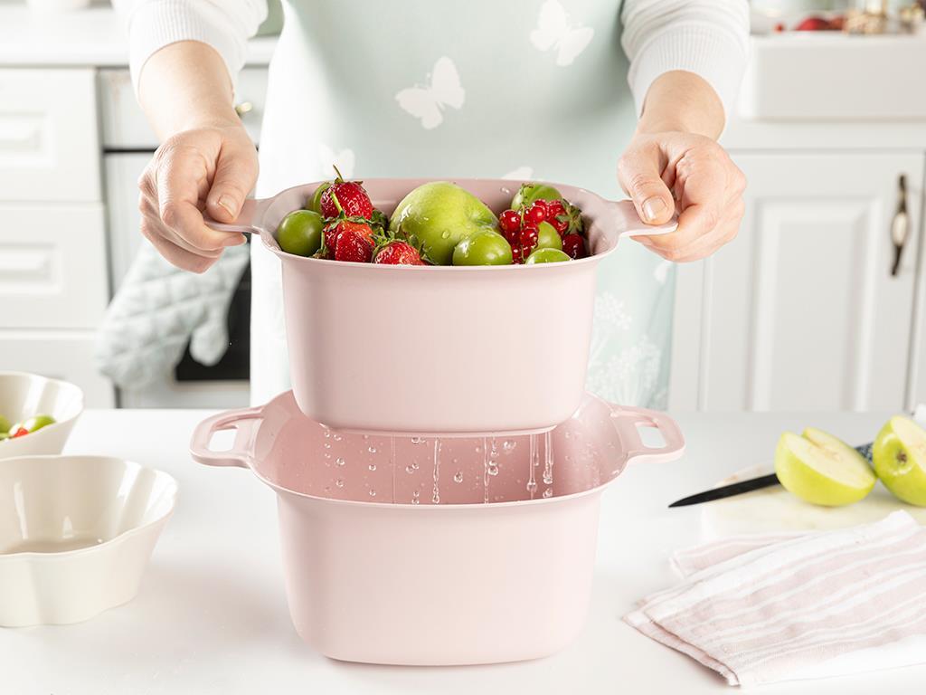 Marsha Plastic 2 Set Strainer 4 Lt Pink