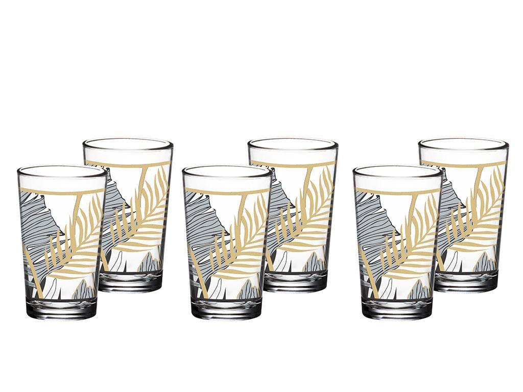 Maylin Glass 6 Set Served with Coffee Water Glass 100 ml Black