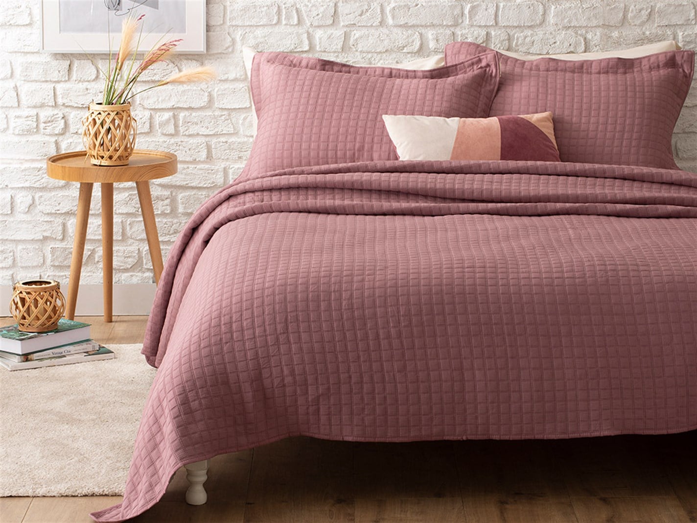 Merlin Jacquard Persoană dublă 250x260 cm Pulbere roz