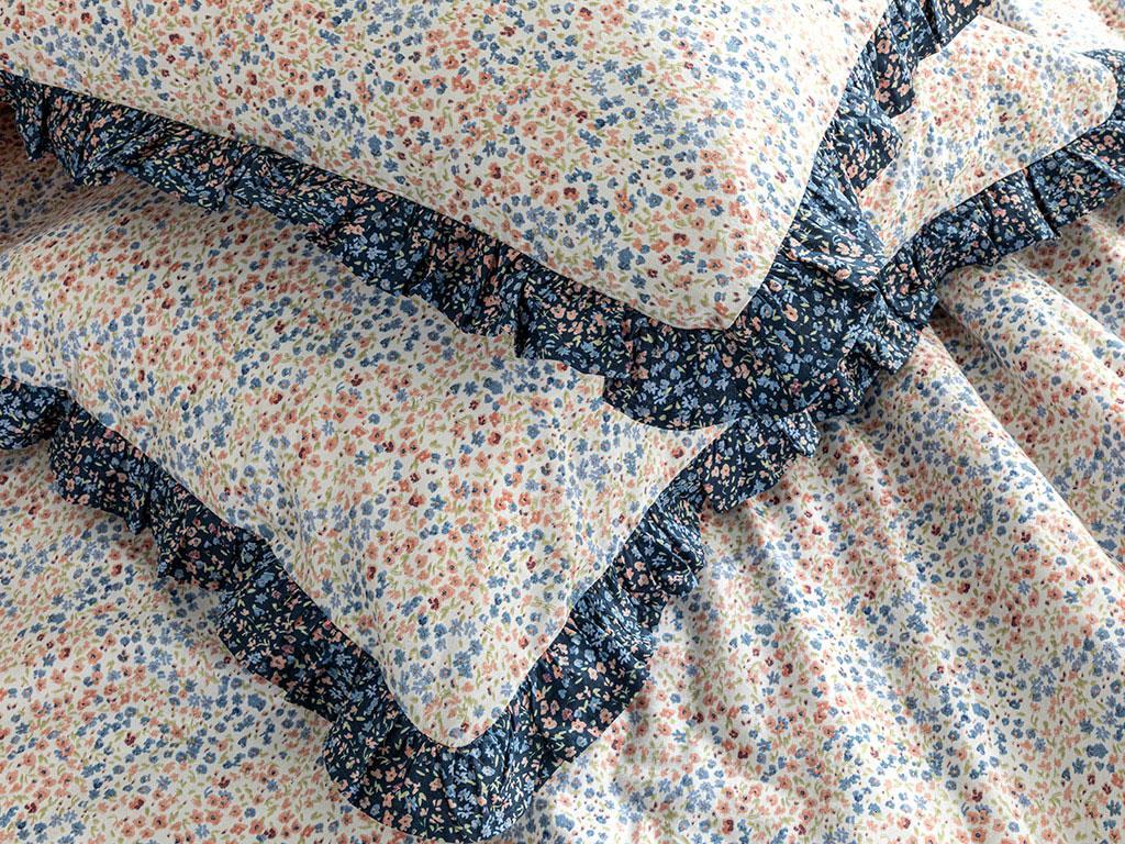 Millefleur Cu Bumbac Single Set Lenjerie De Pat 160x220 cm Alb