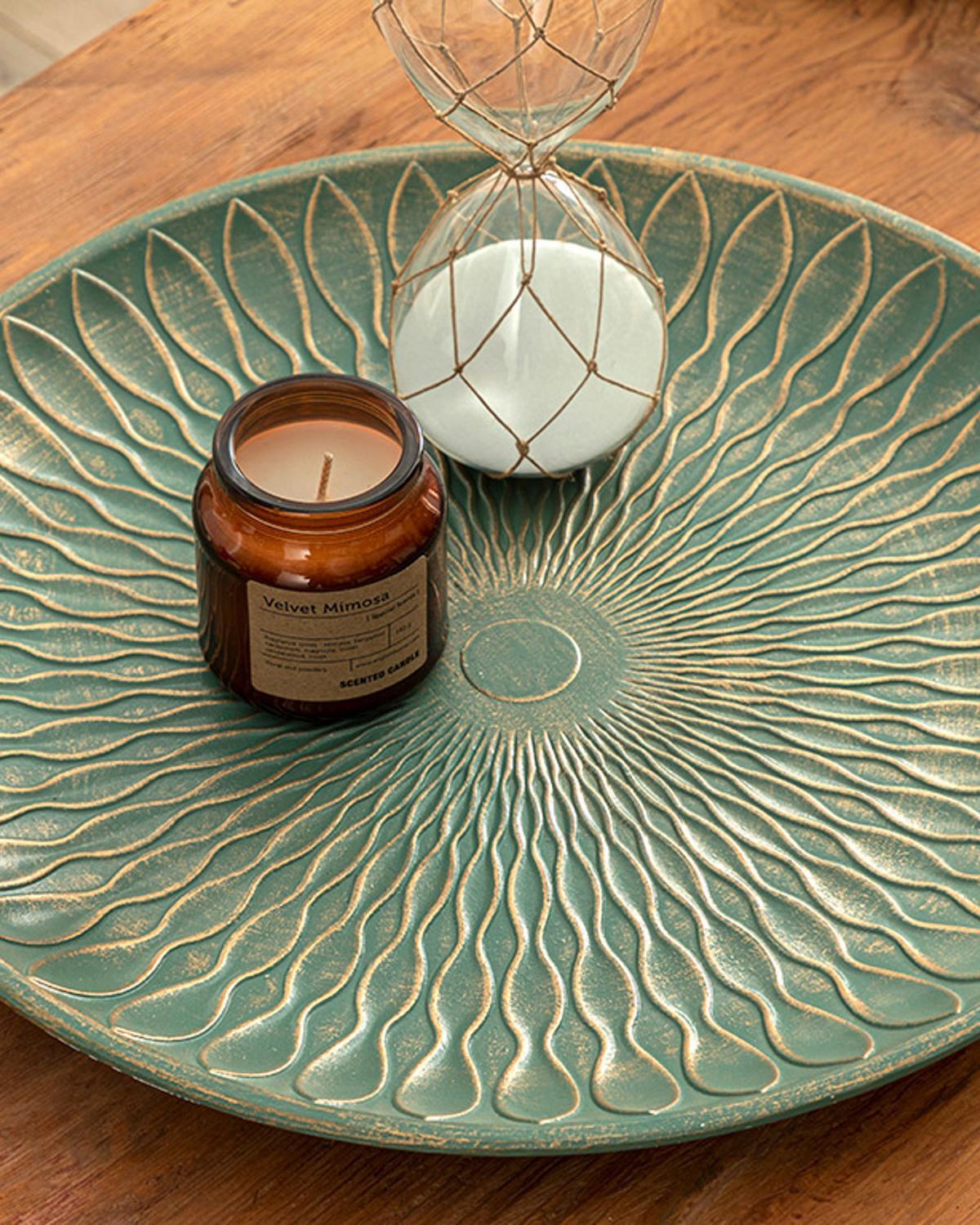 Minerva Platou Decoratıv 40*40*3 Cm Verde.