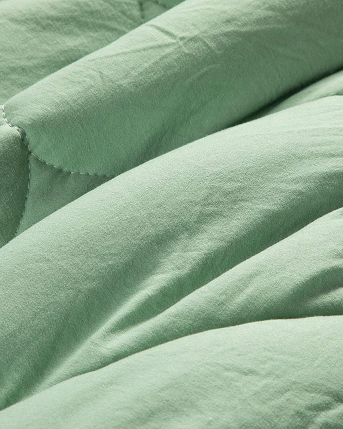 moale Microfibre Ondulate King Size Pilotă 235x215 cm Verde