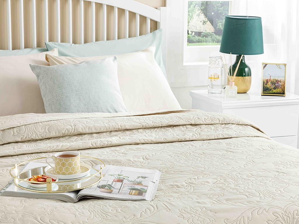 Modern Damask Dublu Cuvertură Multifuncțională 200*220 Cm Bej