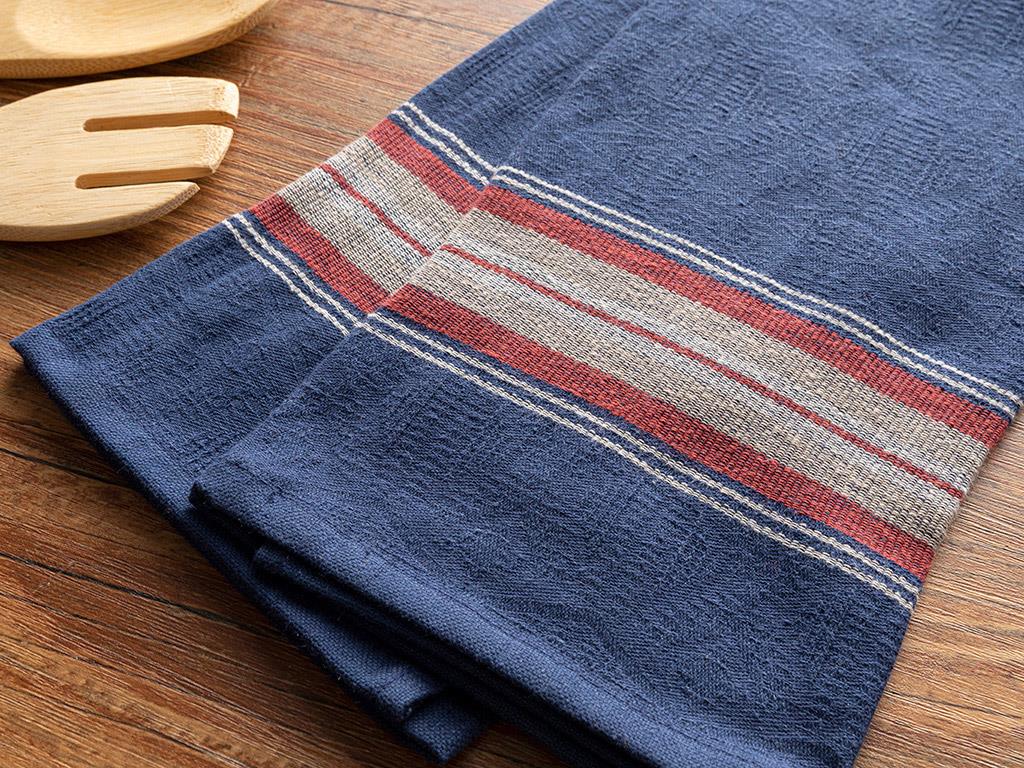 Modern Moire Cotton Drying Cloth 45x65 cm Dark Blue