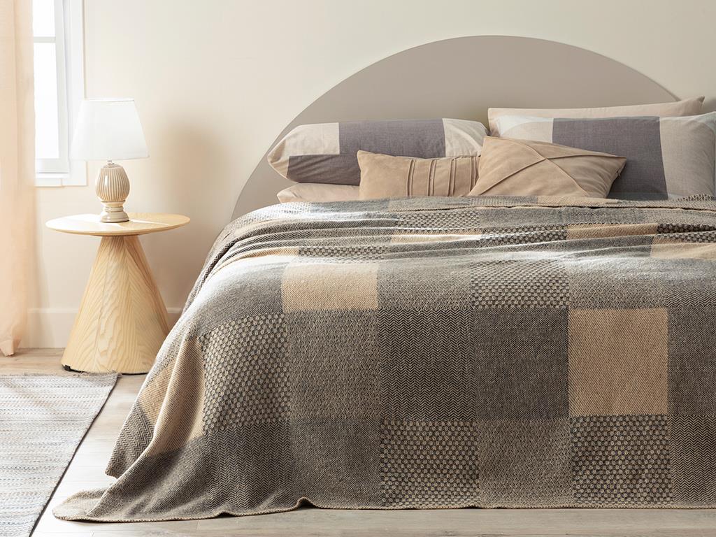 Modern Patch Cottony Double Person  PĂTURĂ 200x220 cm Anthracite