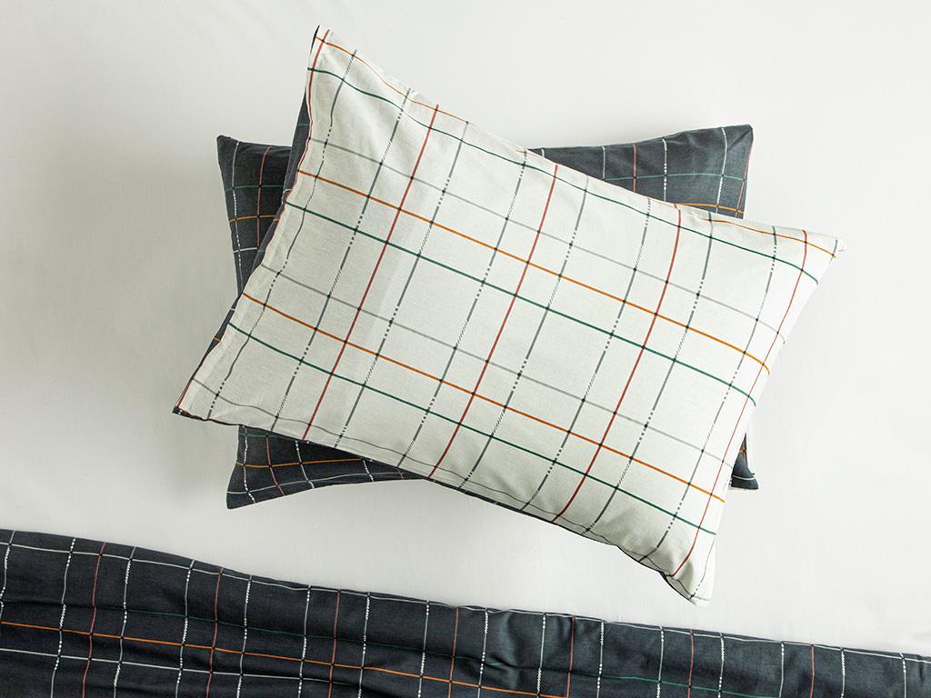 Modern Plaid Cu Bumbac Cu 2 Piese Față De Pernă 50x70 cm Gri