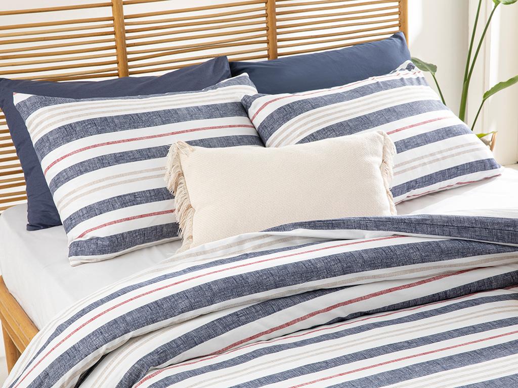 Modern Stripe Cottony For One Person  SET LENJERIE DE PAT 160x220 cm Dark Blue