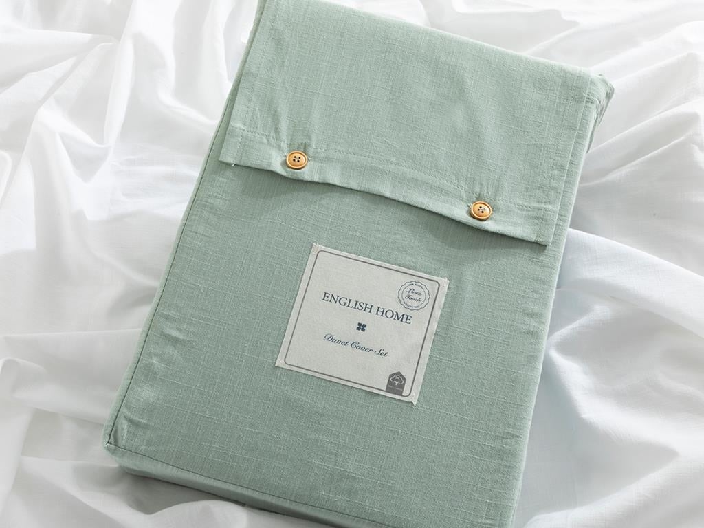 Moderna Filamentat Super King Set Lenjerie De Pat 260x220 cm verde mentă