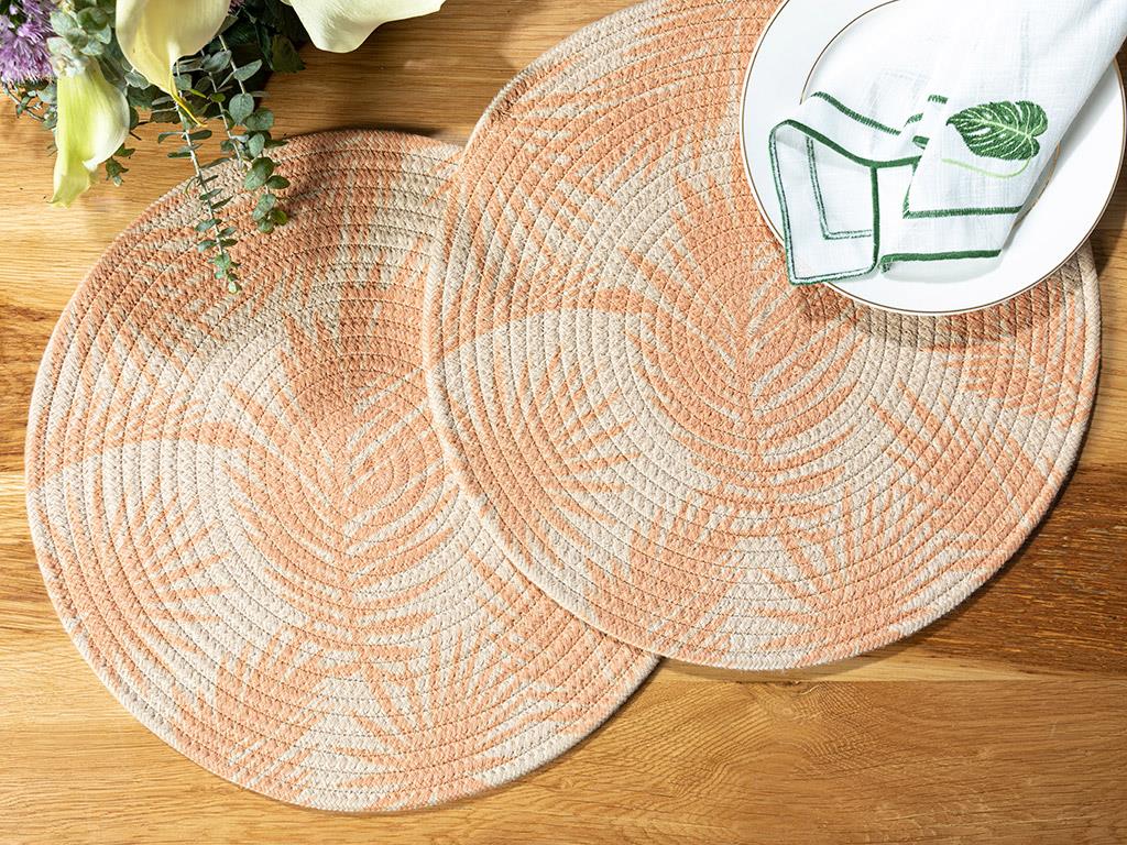 Morris Cotton 2 Set Place Mat 38 cm Orange,