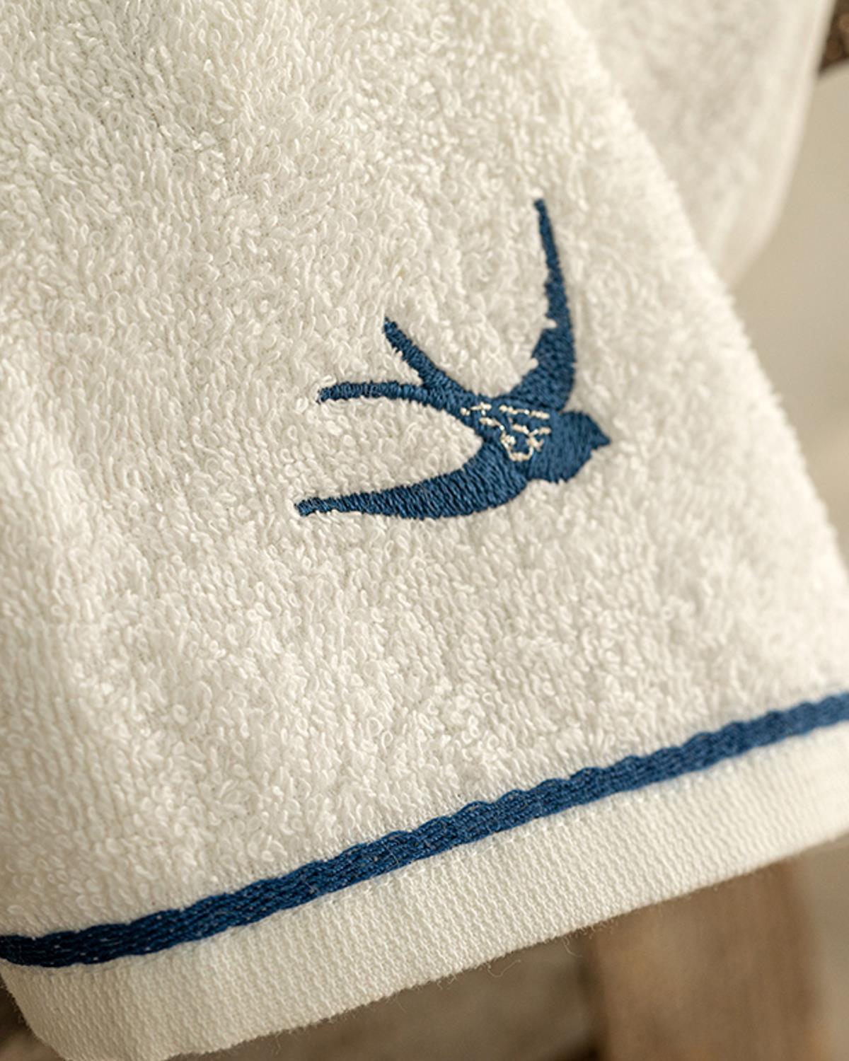 Mouette Cottony embroidered Hand Towel 30x40 cm White