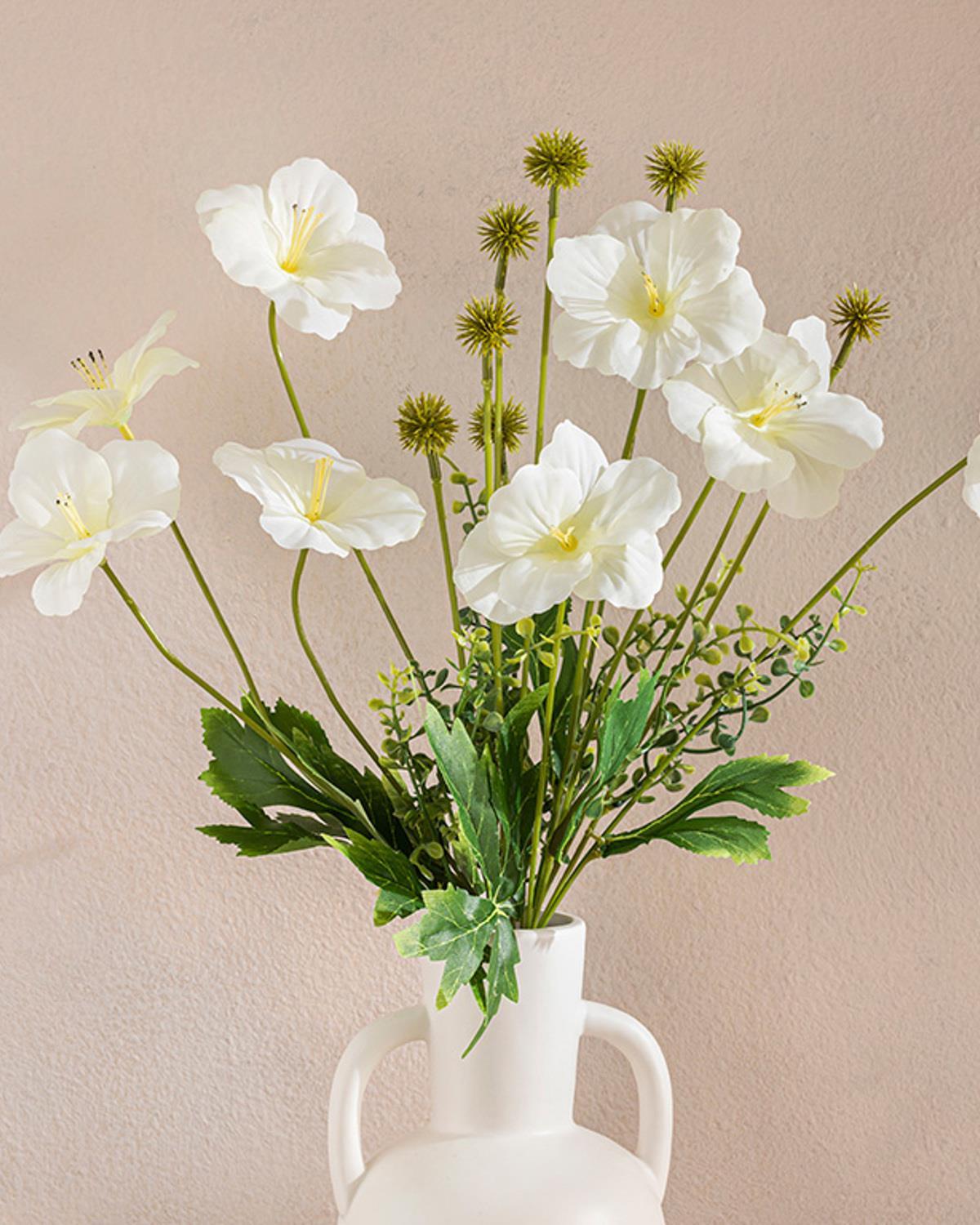 Narcissus Plastic Artificial Flower - One Pc 60 cm White