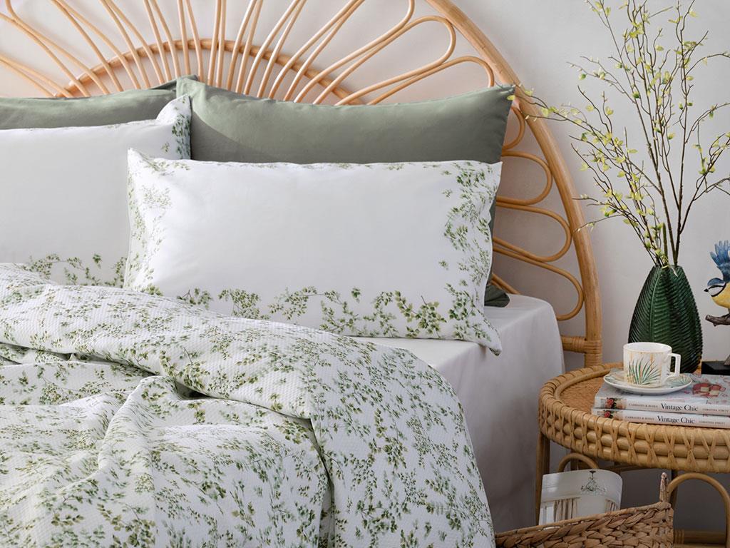 natură  Cu imprimeu Pentru o persoana  SET CUVERTURĂ 150x220 cm Mint-lilac-roz