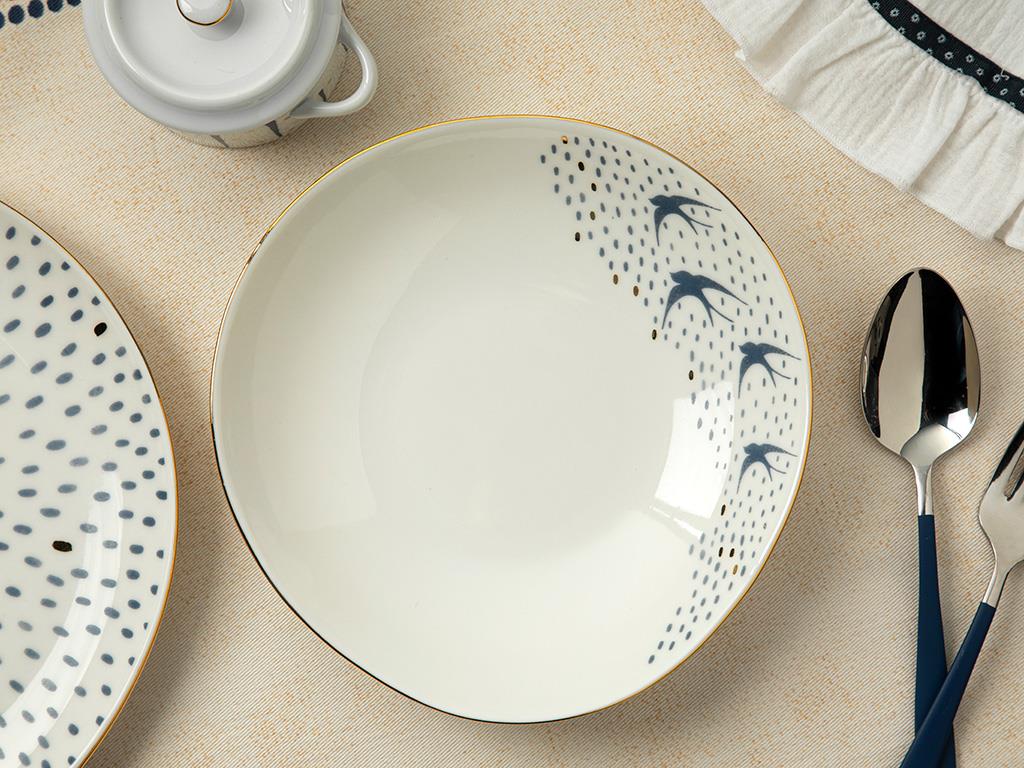 Navy Mare Porcelain Dinner Plate 20 cm Blue-White
