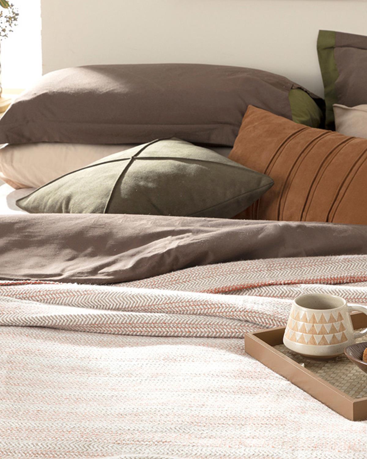 Neostriped Cu Bumbac Double Pătură 200x220 cm Bej