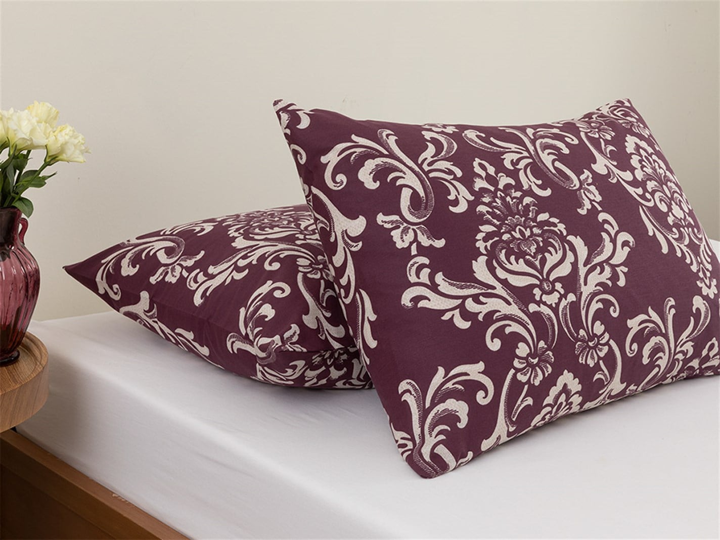 Ornamental Damasque 57 Tel / 144 Numărul de fir 2 set 50x70 cm Damson