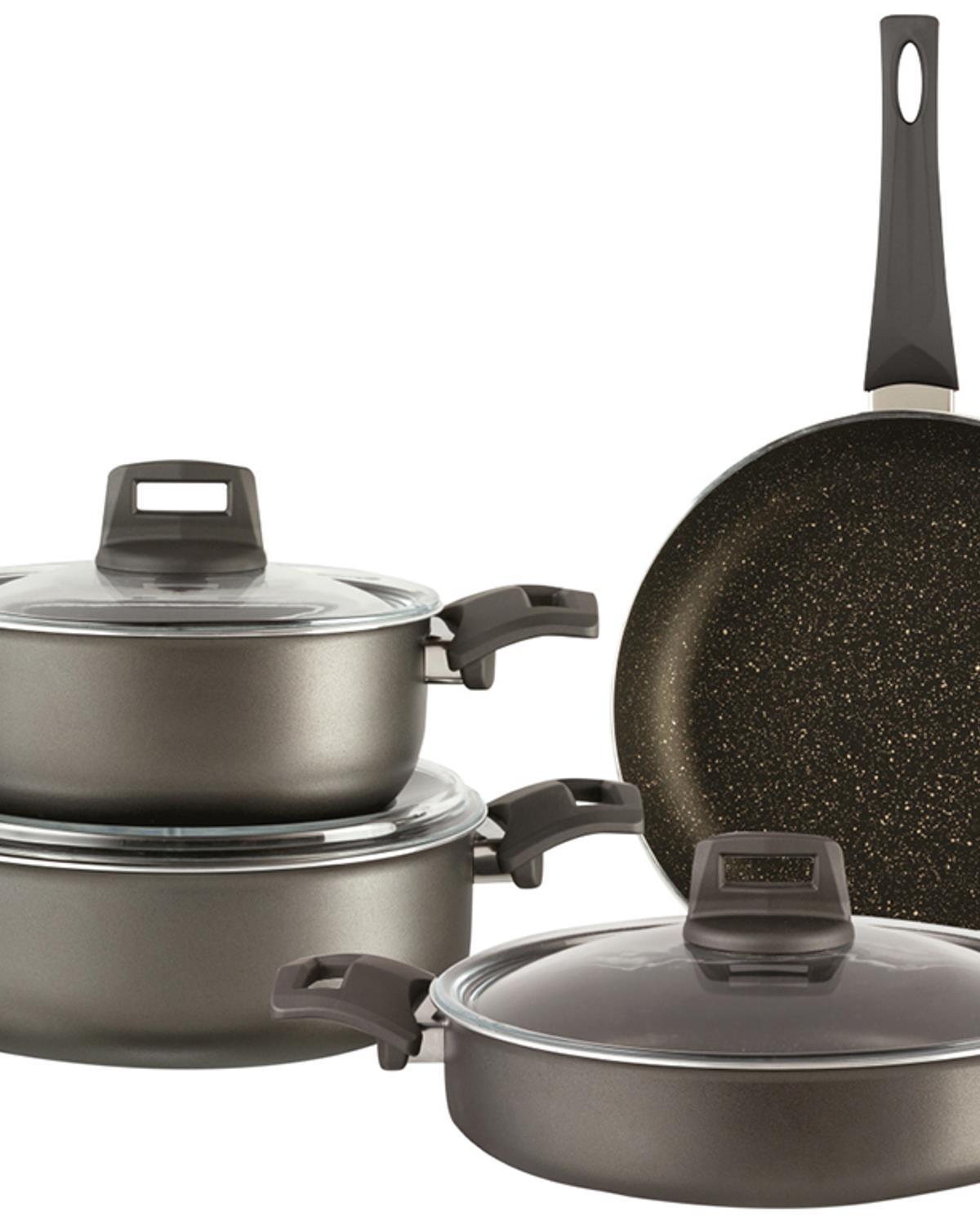 Oslo Granite 7 Pieces Cookware Set 20-24-26-26 cm Anthracite